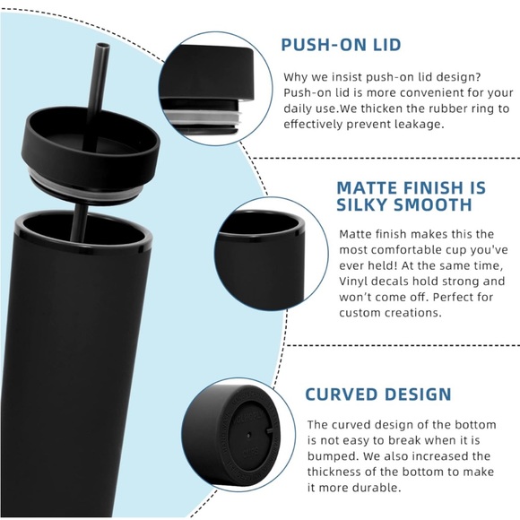 BNIB 20oz Skinny Tumbler in Matte Black - Picture 4 of 4